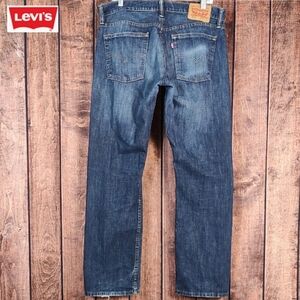 36x32 Vtg Light Distressed Mens Straight Fit Non Stretch Blue Jeans